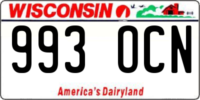 WI license plate 993OCN