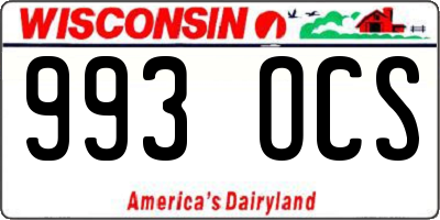 WI license plate 993OCS