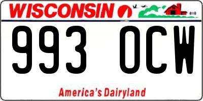 WI license plate 993OCW
