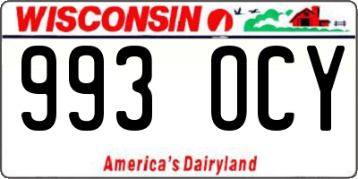 WI license plate 993OCY