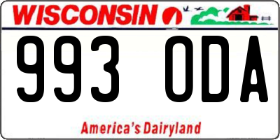 WI license plate 993ODA