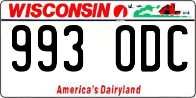 WI license plate 993ODC