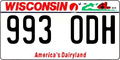 WI license plate 993ODH