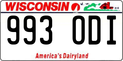 WI license plate 993ODI