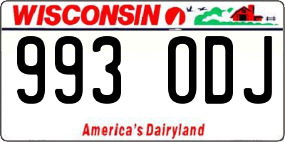 WI license plate 993ODJ