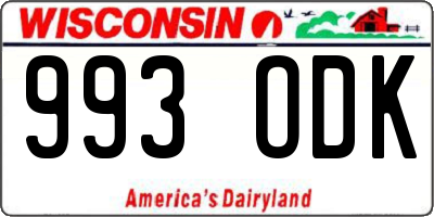 WI license plate 993ODK