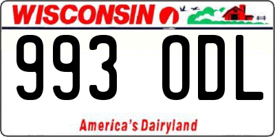 WI license plate 993ODL
