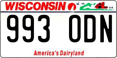 WI license plate 993ODN