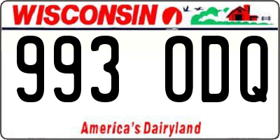 WI license plate 993ODQ