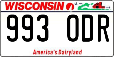 WI license plate 993ODR
