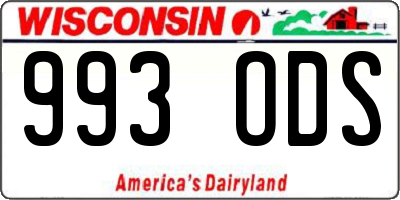 WI license plate 993ODS