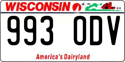 WI license plate 993ODV