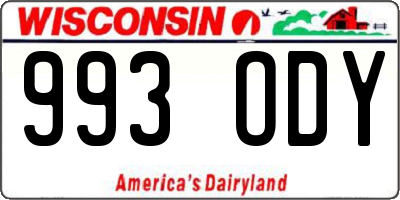 WI license plate 993ODY
