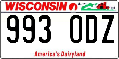 WI license plate 993ODZ