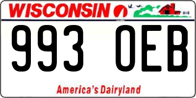 WI license plate 993OEB