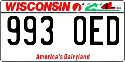 WI license plate 993OED