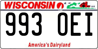 WI license plate 993OEI