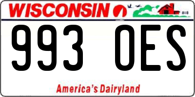 WI license plate 993OES