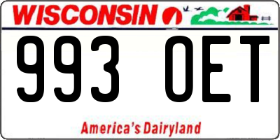 WI license plate 993OET