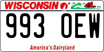 WI license plate 993OEW