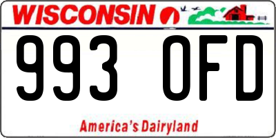 WI license plate 993OFD