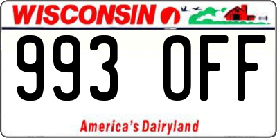 WI license plate 993OFF