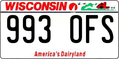 WI license plate 993OFS