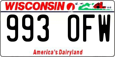 WI license plate 993OFW