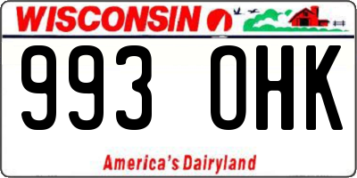 WI license plate 993OHK