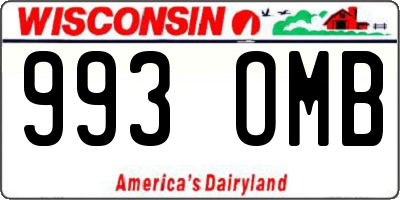 WI license plate 993OMB