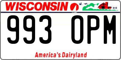 WI license plate 993OPM