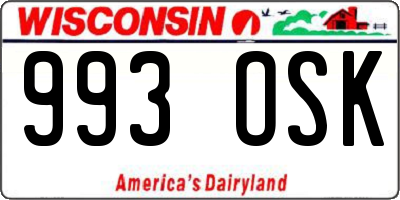 WI license plate 993OSK