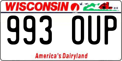 WI license plate 993OUP