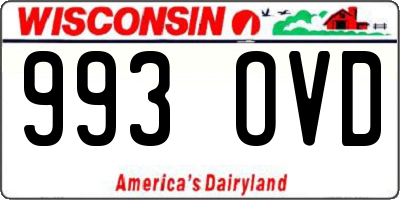 WI license plate 993OVD