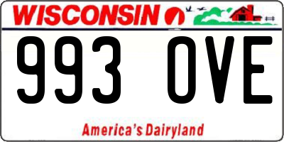 WI license plate 993OVE