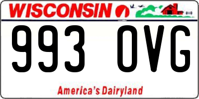 WI license plate 993OVG