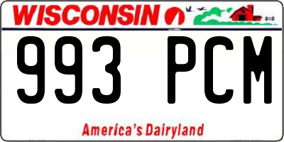 WI license plate 993PCM