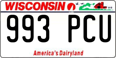 WI license plate 993PCU