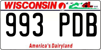 WI license plate 993PDB