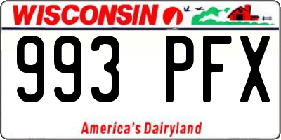WI license plate 993PFX