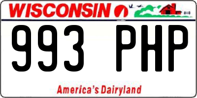 WI license plate 993PHP