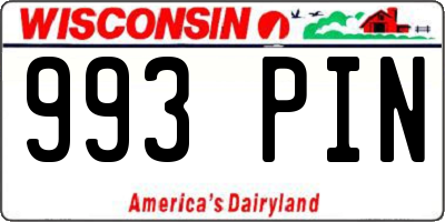 WI license plate 993PIN
