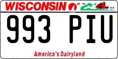 WI license plate 993PIU