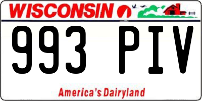 WI license plate 993PIV