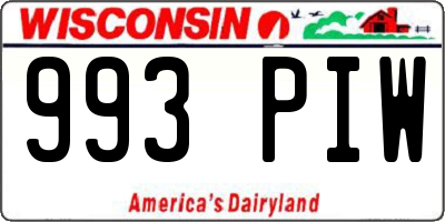WI license plate 993PIW