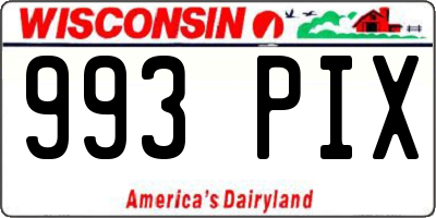 WI license plate 993PIX