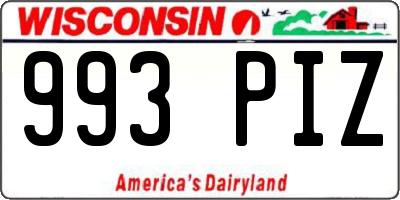 WI license plate 993PIZ
