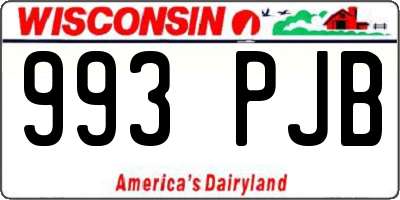 WI license plate 993PJB