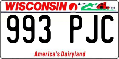 WI license plate 993PJC