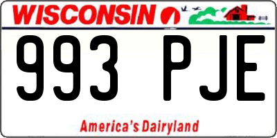 WI license plate 993PJE